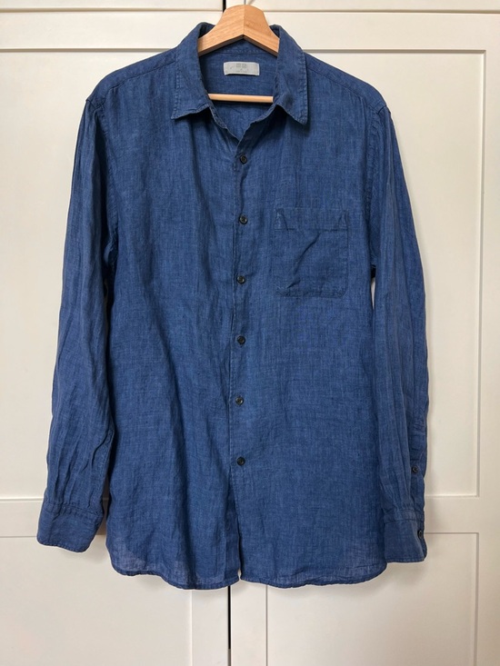 Uniqlo Other - Blue linen long sleeve shirt - Men’s XL